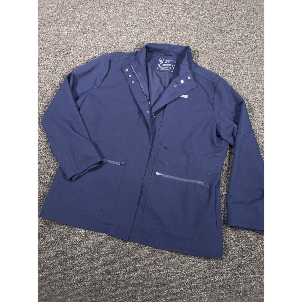 Figs Scrub Jacket Men's XL Navy Blue Full Zip Reed Technical Collection